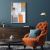 Aw21 Gallery Orange Blue Square Abstract Art 62X92X3.5Cm 4609(Base)-21002