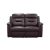 Houston 2 Seater Half Pure Leather Recliner-Chocolate