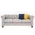 David 3 Seater Fabric Sofa - Light Grey
