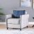 Panama 1 Seater Fabric Sofa - Light Grey / Dark Blue