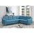 Tamara Sectional Fabric Corner Sofa - Turquoise
