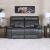 V2 Dimas 2 Seater Leather Recliner - Grey
