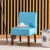 Faramis Fabric Accent Chair - Acqua Blue