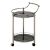 Emman 2 Tier Round Serving Trolley - Tempered Black Glass / Silver