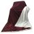 Solid Jacquard Flanel Plush Reverse Sherpa Blanket Maroon - 150X200Cm