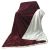 Solid Jacquard Flanel Plush Reverse Sherpa Blanket Maroon - 220X240 cm