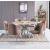 Melchor 1+6 Dining Set-Marble Glass / Cream