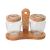 Loretta 2-Piece Glass Spice Jar Set With Wooden Stand - 11 x 25 x 19cm