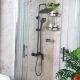 Milano Enzo Bath Shower with Rod & Rain Shower Complete Set