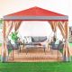 Hazel Steel Gazebo 3X3 - Red