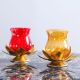 Arianna Set Of 2 Lotus Flower Votives Red & Gold