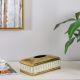 Juliet Tissue Box Gold,White 28X17X10.5cm