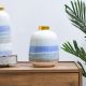 Ss22 Cellena Seaview Vase White,Blue,Gold 20.2X20.2X26Cm Cv10475-10-Cj-180464