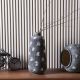 Elisa Vase Grey+White 17X17X39XCM