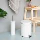 Falcon 5L Dustbin Set White Dustbin-20.5 X 27.5 HCM Toilet Brush Holder-9.5 X 37.5 HCM