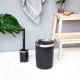 Falcon 6L Dustbin Set Black Dustbin :19.5X19.5X27HCM Toilet Brush Holder:10X10X14/38 HCM