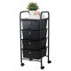 Oliver 4-Tier Bath Storage Cart With Drawer Black 34 X 32.5 X 80.5 CM CK03052C-004