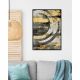 Kellan Gold Foil Circle Morden Wall Art L 83 x W 123 cm N1489