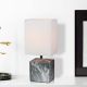 Aw21 Arvin Ceramic Table Lamp Black Stone+Off White 13×11×H30Cm