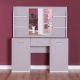 Elettra Dresser With Mirror + Stool - White / Taupe
