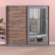 Norden Sliding Wardrobe-Walnut / Stone Grey