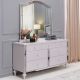 Classadora Dresser with Mirror and Stool - Beige / Champagne Gold