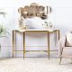Humpback Console Table - White / Brushed Gold
