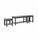 Linda 2 Layer Coffee And End Table Set - Dark Walnut