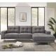 Gilbert 3-Seater Fabric Right Corner Sofa - Grey