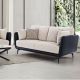 Portsmount 2-Seater Fabric Sofa - Beige / Midnight Blue