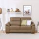 Efraim 2 Seater Half Leather Sofa - Brown