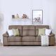 Efraim 3 Seater Half Leather Sofa - Brown