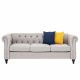David 3 Seater Fabric Sofa - Light Grey