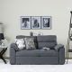 Balmond 3 Seater Air Leather Sofabed - Grey