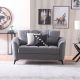 Hacinta 2 Seater Fabric Sofa - Dark Grey