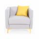 Solomon 1 Seater Fabric Sofa - Light Grey