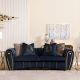 Cleopatra 3 Seater Fabric Sofa - Dark Navy