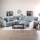 Bosnia Fabric Corner Recliner Sofa - Sea Green