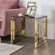 Seth End Table - Golden Chrome