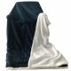 Solid Jacquard Flanel Plush Reverse Sherpa Blanket Navy Blue - 150X200Cm
