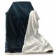Solid Jacquard Flanel Plush Reverse Sherpa Blanket Navy Blue - 220X240Cm