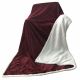 Solid Jacquard Flanel Plush Reverse Sherpa Blanket Maroon - 220X240 cm