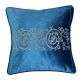 Fantasy Embroidered Filled Cushion 45X 45 cms -Teal