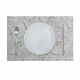 Glamour Pu Leather Placemat( With Polyester Backing) White/Gold 43X30cm AAS-P-30017A