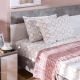 Shoreline Plum Bunches 3-Piece Super King Fitted Sheet Set -Lilac