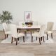Brody 1+6 Marble Dining Set - White / Oak