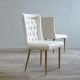 Tunesia Dining Chair - White / Golden