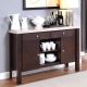 Brody Marble Dining Server - Beige / Dark Walnut