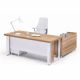 Aviator Office Table - White/Teak