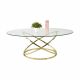 Leeland Coffee Table-Clear Glass / Golden